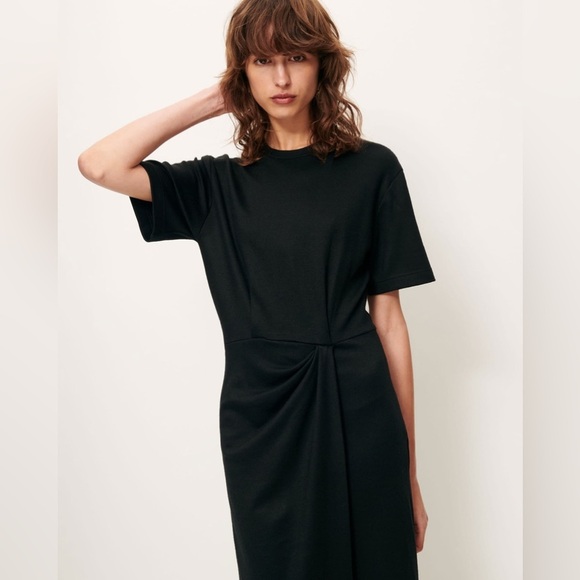 New! Sessun Brera Black Twist Short Sleeve Midi Dress 🖤 Small - Picture 6 of 6